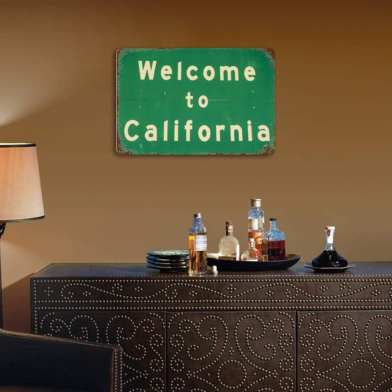 Retro Nostalgic Welcome to California Metal Tin Sign Home Cofe Bar Wall Decoration Signs Decor 8 inch x 12 inch(Ⅹ) image 4