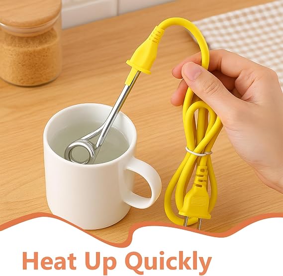 Portable Electric Water Heater, Boiling Water Heating Tube - Copper & PVC - Mini Portable Stick Immersion Heater for Coffee, Tea, Milk, Hot Beverages, 220V 600W for Camping,Travel