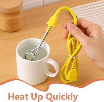 Portable Electric Water Heater, Boiling Water Heating Tube - Copper & PVC - Mini Portable Stick Immersion Heater for Coffee, Tea, Milk, Hot Beverages, 220V 600W for Camping,Travel