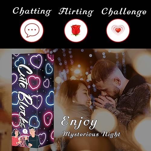 Miniatura 10 de Divertido regalo para el día de San Valentín 2024 54 divertidos bloques apilables para parejas, juego romántico para parejas hablar, coquetear,