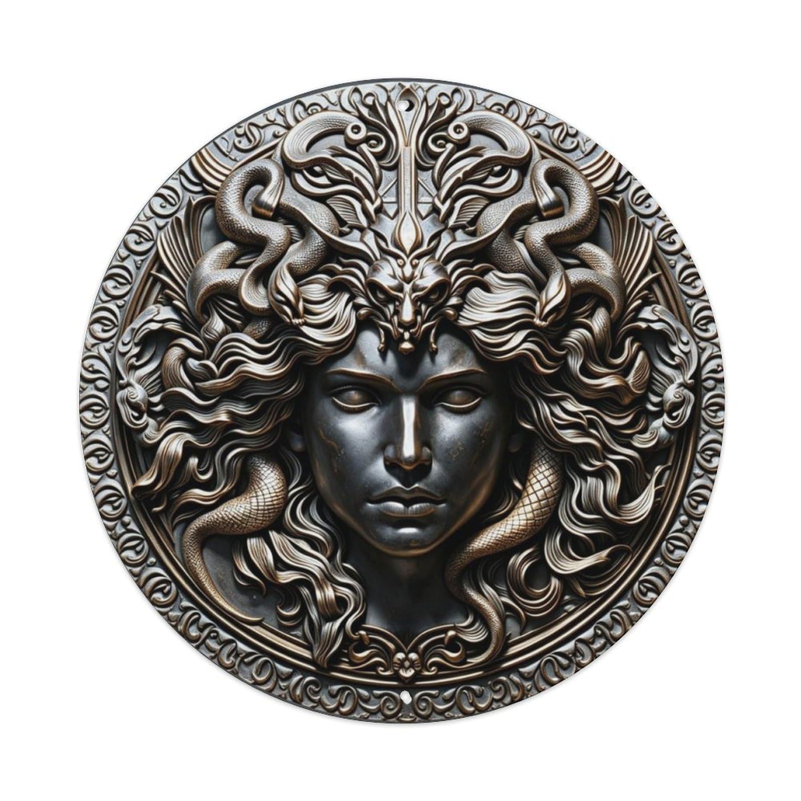 Viking Odin's Horn 3D Embossed Metal Tin Sign Plaque