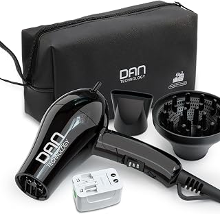 DAN Technology Auto Dual Voltage Hair Dryer,Folding Hair Blow Dryer | *Auto Dual Voltage *Folding Handle *Multi-Function Plug Adapter *ALCI Safety Plug *removable air filter