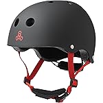 Triple Eight LIL 8 Dual Certified Sweatsaver Kids Skateboard and Bike Helmet with Padded Chin Buckle, Black Rubber, One Size