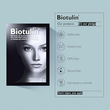 Biotulin - BioCellulose Mask - Anti-wrinkle hydrating masks with Spilanthol, Hyaluronic Acid, and Aloe Vera - Refreshed and radiant skin
