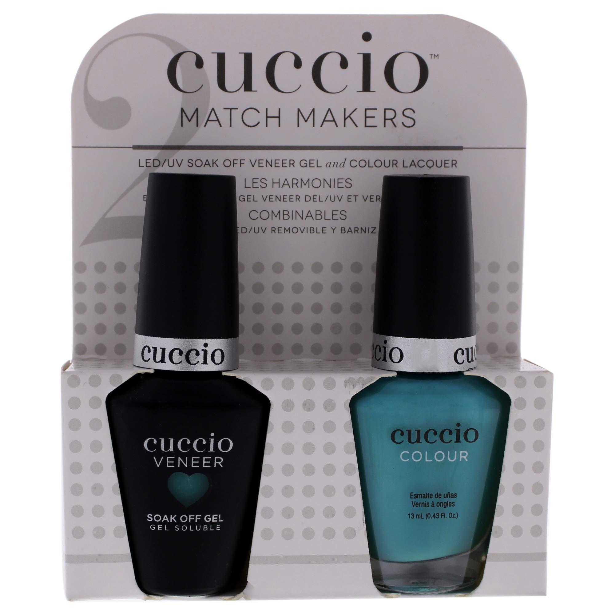 CuccioMatchmaker - Colour Nail Lacquer & Veneer Gel Polish - For Manicures & Pedicures, Full Coverage - Long Lasting, High Shine - Cruelty, Formaldehyde & Toluene Free - 0.43 oz, Aquaholic - BLUE (I0100528)