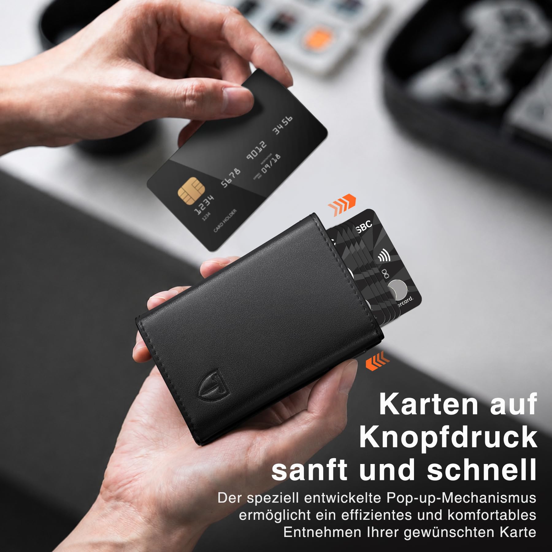 TENBST Hochwertige Geldbörse Herren, Exklusives Slim Wallet mit Münzfach & RFID Schutz, luxuriöses Leder Portmonee Herren, 8 Fächer für Kreditkarten, Elegantes Kartenetui, edle Geschenke für Männer