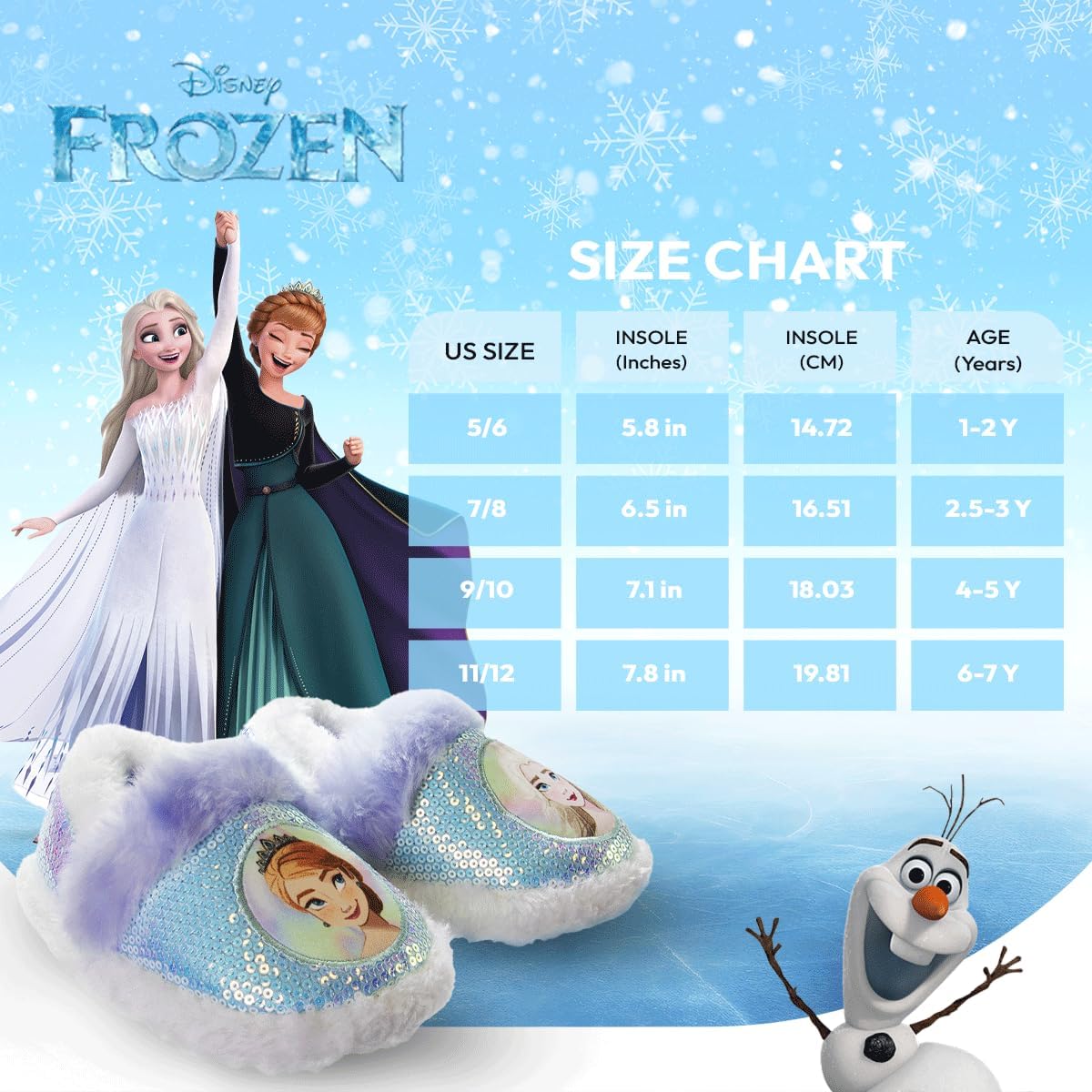 Disney Frozen Elsa and Anna Girls Slippers - Plush Non-Slip Comfy Fluffy Lightweight Warm Comfort Soft Aline Indoor House Slippers (Toddler/Little Kid) - Image 6