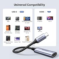 Vista 6 de UGREEN Cable adaptador USB C a HDMI, 4K a 60 Hz, aluminio tipo C, Thunderbolt 4/3, convertidor macho a hembra compatible con iPhone 17/16 Pro Max