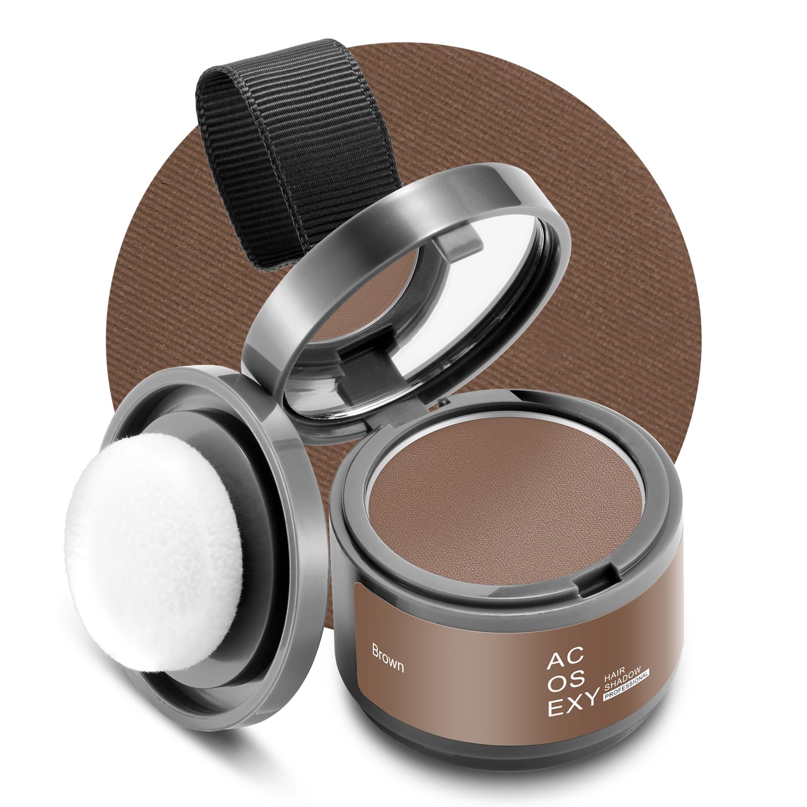 Root Touch Up Hairline Powder for Women Eyebrows, Men's Beard Line, and Bald Spots - Instant Brown Cover for Hair Gaps and Shadows