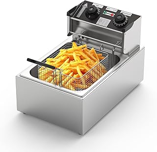 電気フライヤー 10L 卓上フライヤー 業務用 揚げ物器 60℃-200℃温度調節 タイマー機能付き 家庭用 大容量 100/‎110Ⅴ 1600W ステンレス鋼 省エネ 防錆性あり お手入れ簡単 日本語説明書付き