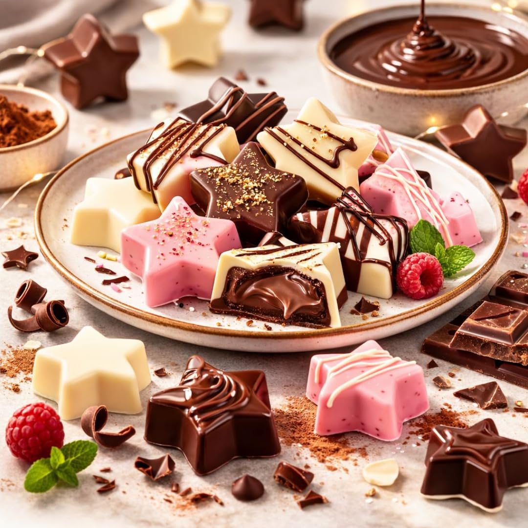 Stampo in Silicone per Cioccolatini a Stella 3D - Stampo da Forno e Frigo - Versatile per Dolci, Ghiaccio, Candele, Caramelle, Gelatina - Formine Antiaderenti (STELLA) - 4