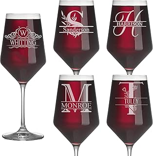 Personalized Wine Glass - Custom Monogrammed Wine Glasses with Engraved ...