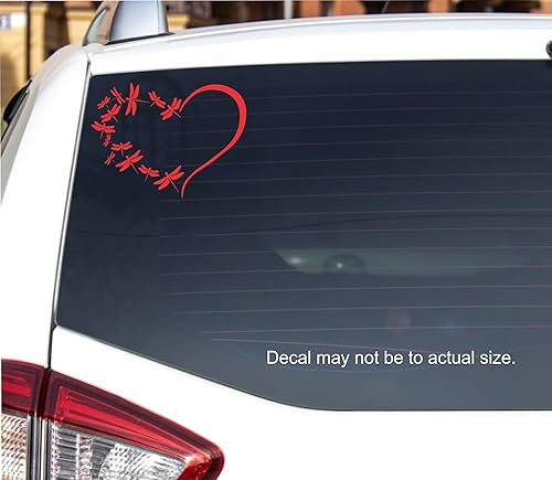 Miniatura 9 de Calcomanía de vinilo troquelado para ventana de automóvil, camión y mariposas con forma de corazón y mariposas (rosa)