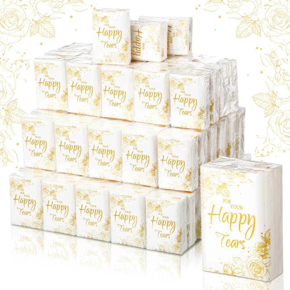 Amazon.com: Spiareal 100 Pcs Happy Tears Tissues for Wedding Bulk