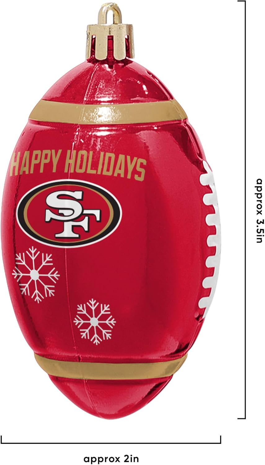 FOCO NFL Unisex-Adult NFL Team Logo 12-Pack Football Hanging Tree Holiday Ornament Set - Image 3