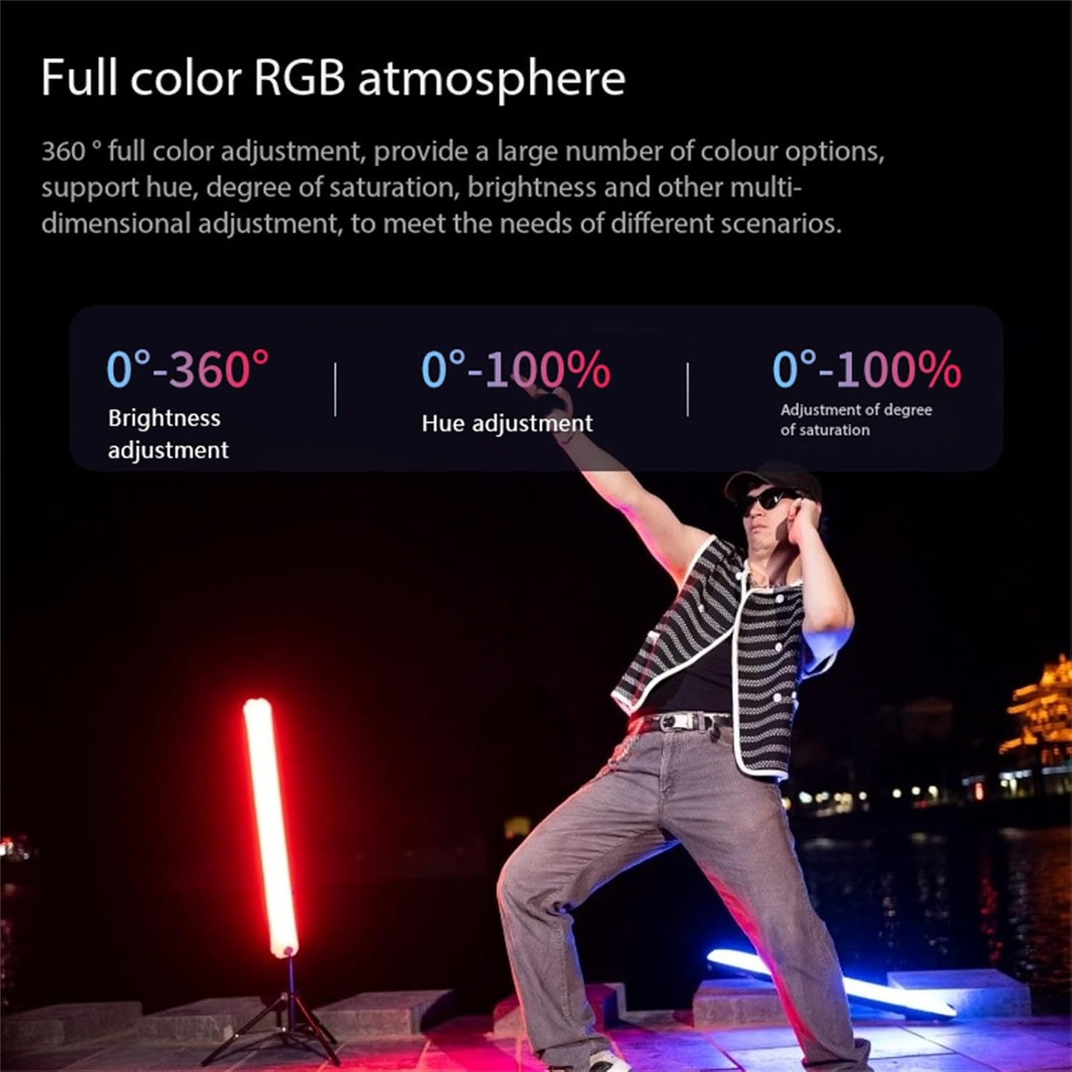 INKEE GC30C 30W RGB Inflatable LED Tube Light, Magnetic Portable Handheld LED Light Stick, Colorful Video Light Wand Air Stick for Photography, Foldable Light 36wh 5000mAh Battery 2000-10000k