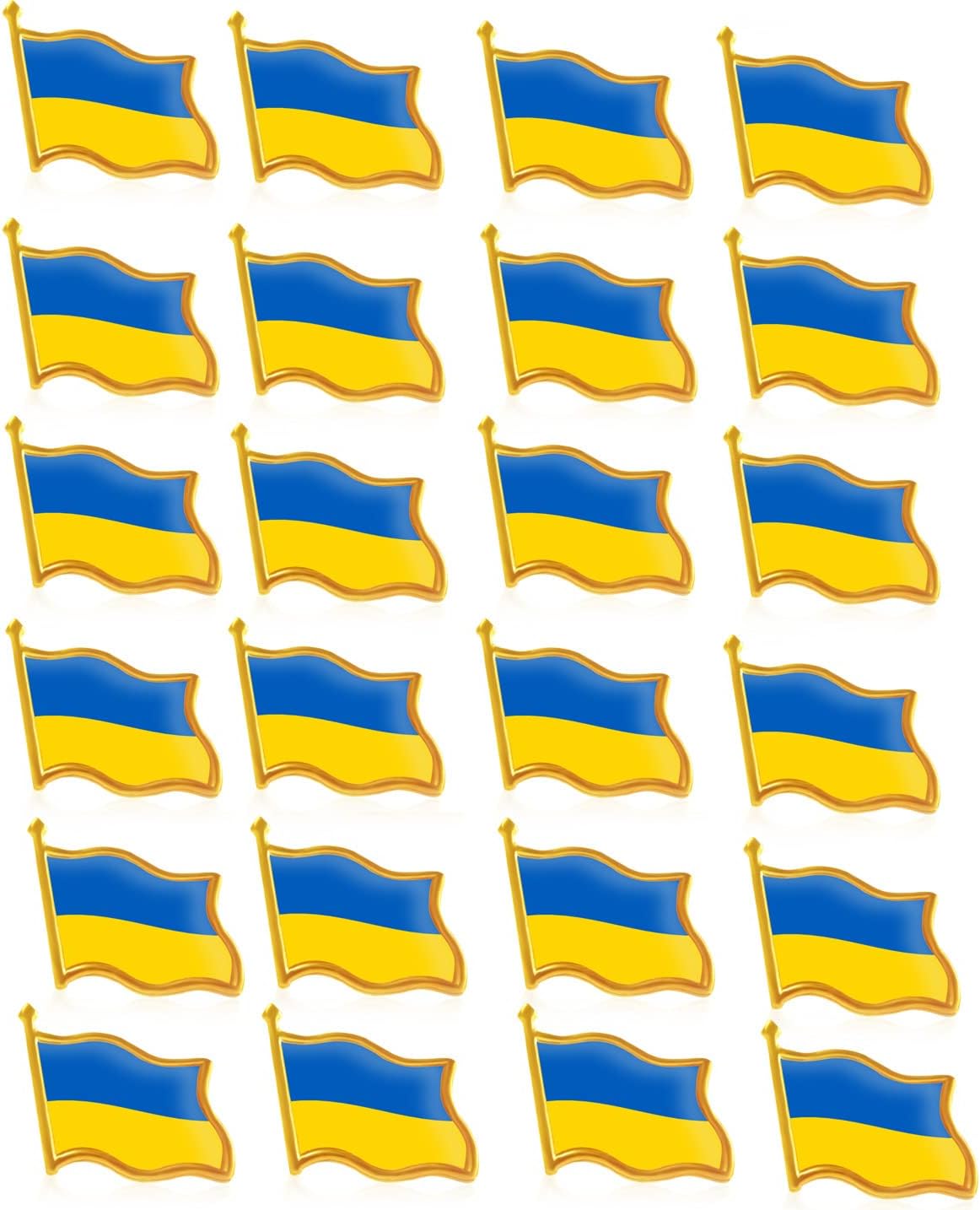12/24/48/100Pcs Ukraine Flag Pin New -Enamel Ukrainian National Lapel Pins Bulk Decoration for Clothes Bags Gifts Souvenir