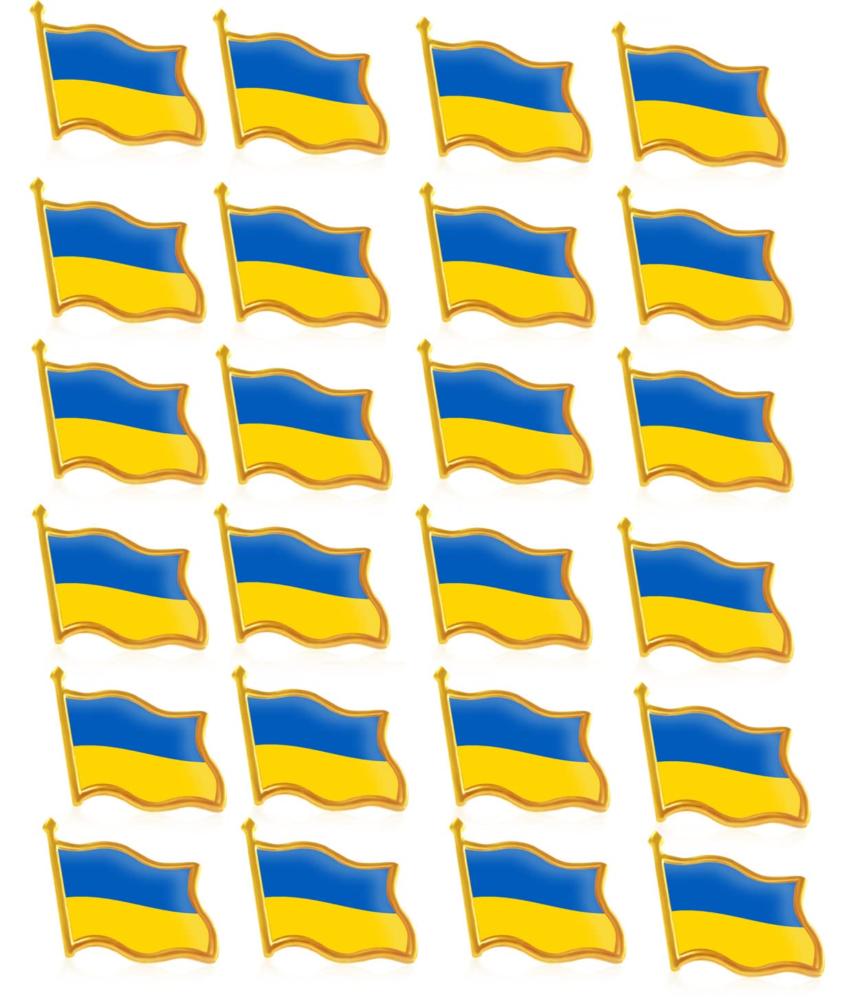 12/24/48Pcs Ukraine Flag Pin New -Enamel Ukrainian National Lapel Pins Bulk Decoration for Clothes Bags Gifts Souvenir