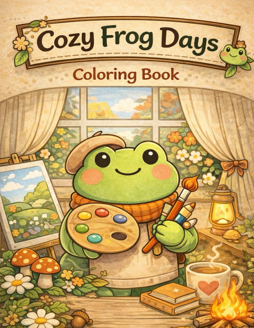 Cozy Frog Days The Complete Cozy Coloring Book/Pages: 50+ Relaxing Animal Coloring Pages for Adults & Teens