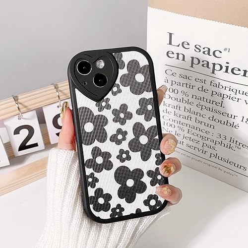Miniatura 3 de Lovmooful Funda compatible con iPhone 13, diseño floral con lente de amor, protector de parachoques para niñas y mujeres, TPU suave a prueba de
