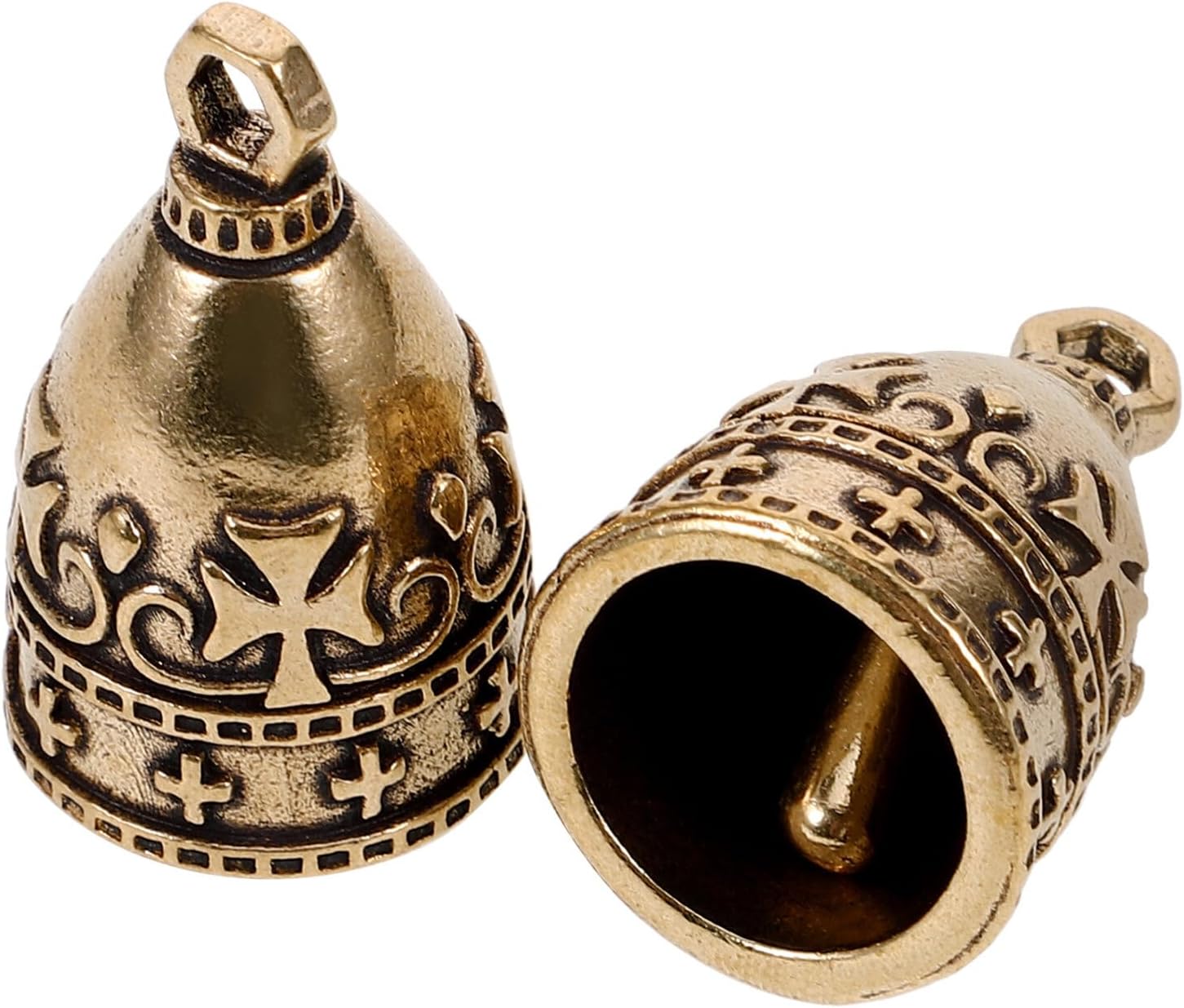 Small Christmas Bells,Christmas Hanging Bells, Hand Bell, Copper Bells 2pcs Antique Gold Bells