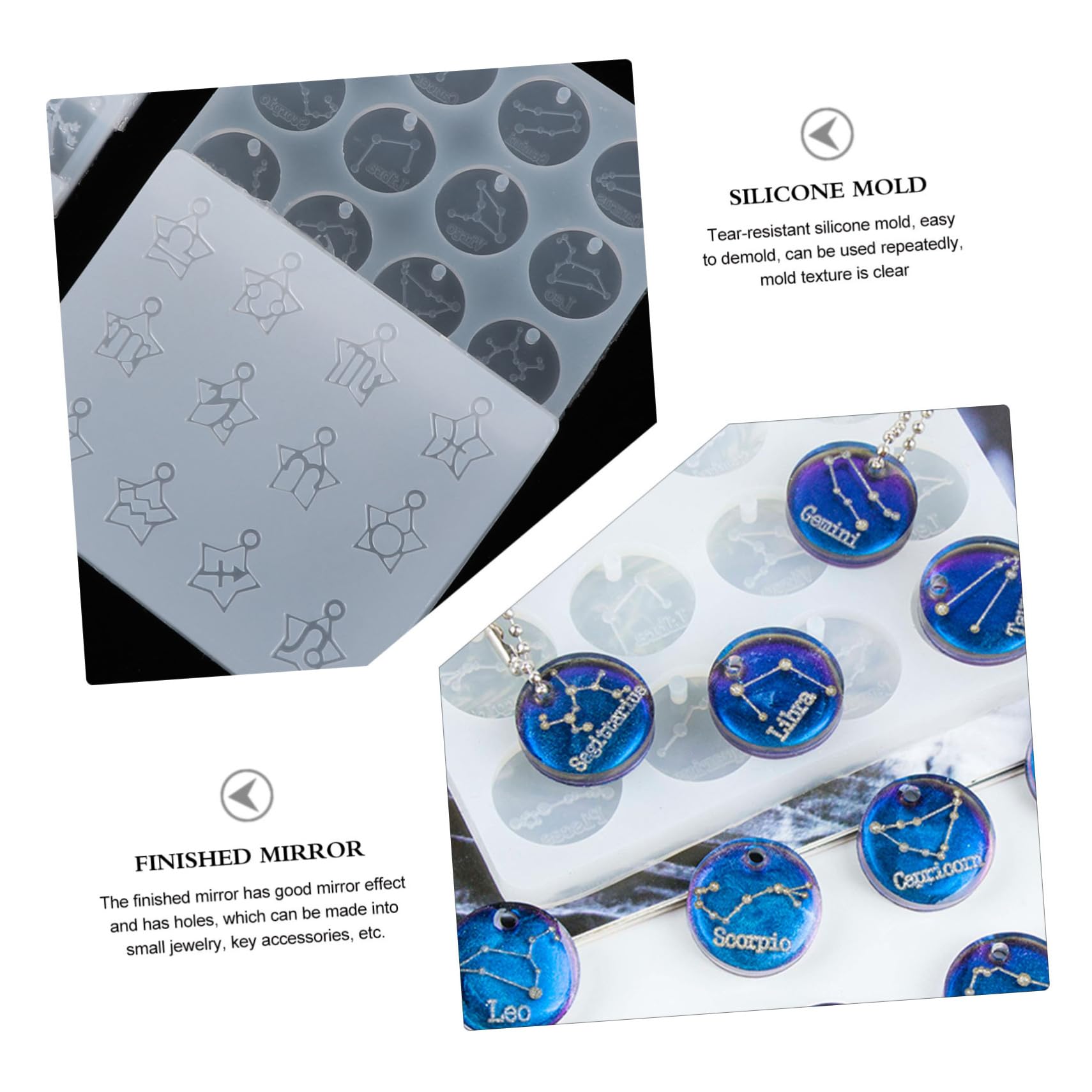 DOITOOL 3 Series Conjunto De Moldes De Silicona Para Colgantes De Constelaciones Moldes Diy Flexibles Para Manualidades Y Fabricación De Collares Fácil De Limpiar Y Desmoldar 6 Piezas X 3