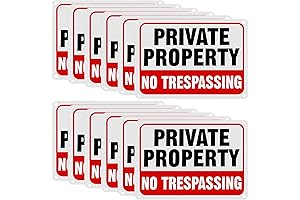 LEIFIDE 12 Pcs No Trespassing Signs: Protect Your Property with Reflective Aluminum Safety Signs