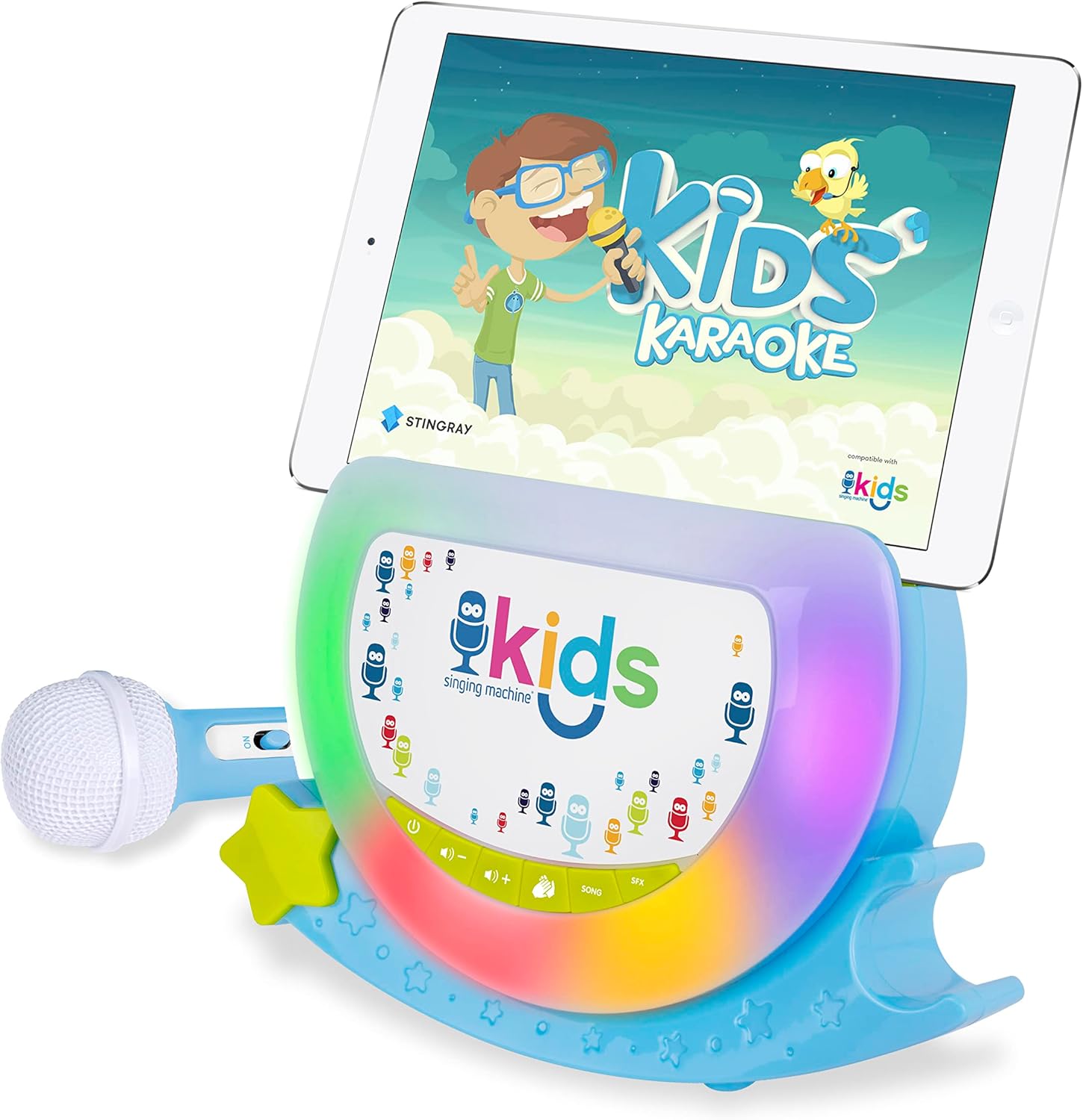 Singing Machine Kids SMK929BG Portable Sing-Along Speaker with Pre-Recorded Songs and Sound Effects, Blue/Green