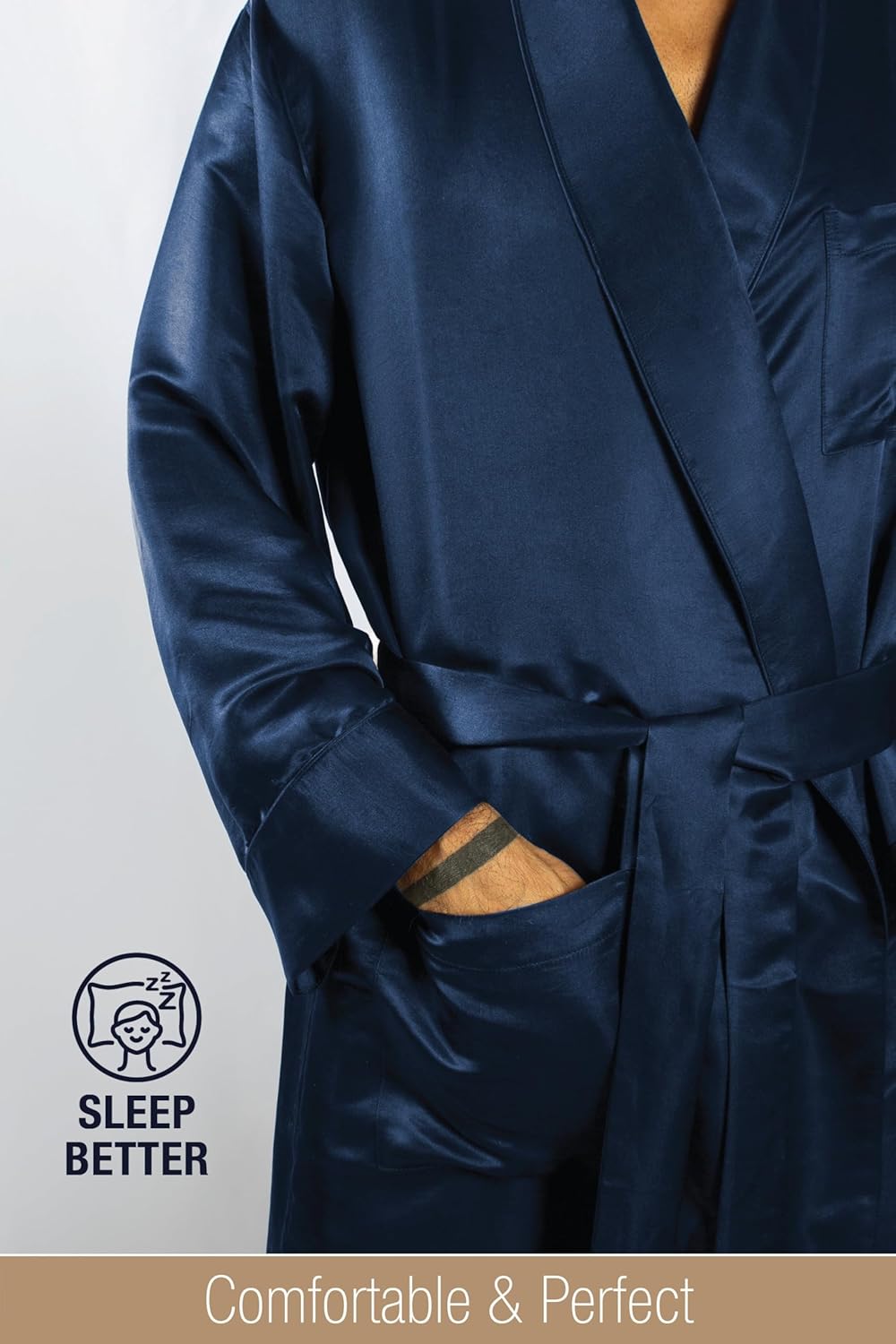 Tara Sartoria Luxury Artisan Silk Robes For Men, Pure Natural Mulberry Mens Silk Robes 27 Momme - Image 5