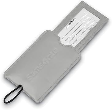 Samsonite 2-Pack Vinyl ID Tags, Light Grey