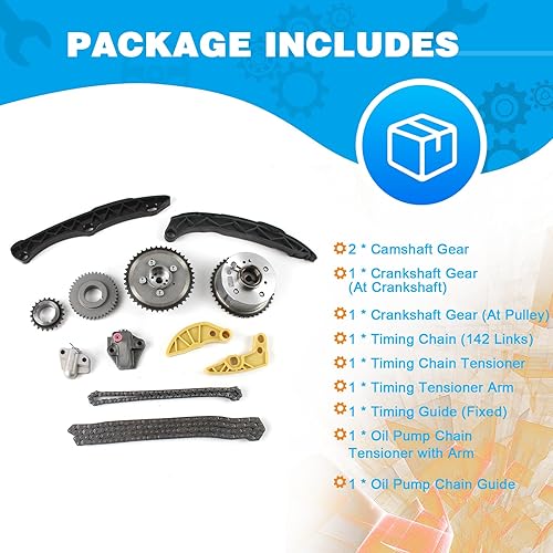 Miniatura 3 de Kit de cadena de distribución Árbol de levas VVT engranaje para Kia Sorento Optima Sportage 2011-2018, para Hyundai Santa Fe Sonata Tucson 2.4 2.0
