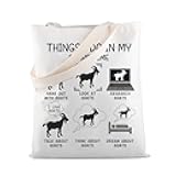 MBMSO Goat Tote Bag Farm Animal Tote Bag Goat Lover Gift Things I Do in My Spare Time Goats Canvas Tote Bag Goat Hunter Gift