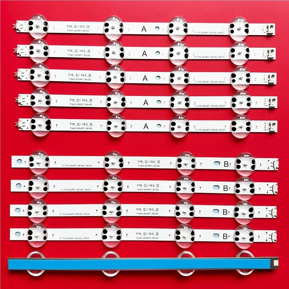 LED-Hintergrundbeleuchtungsstreifen, kompatibel mit SSC_19.5_Trident_60UM71_S 60UM6900PUA 60UN7000PUB 60UM7100PLB 60UM6950DUB 60UN7000 TV-Lichtstreifen (10 Stück (1 TV))