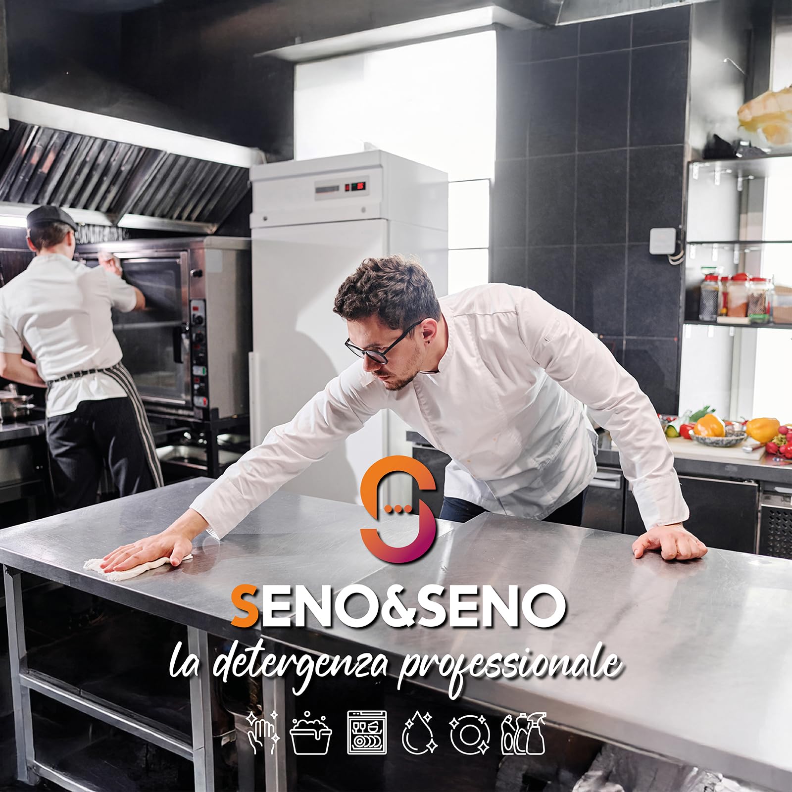 SENO & SENO | Detergente Delicato per Bicchieri, Piatti e Tazze | Tanica con Detergente antimacchia e Delicato su Decorazioni per Cucine Professionali | Rimuove Residui e Sporco da bicchieri