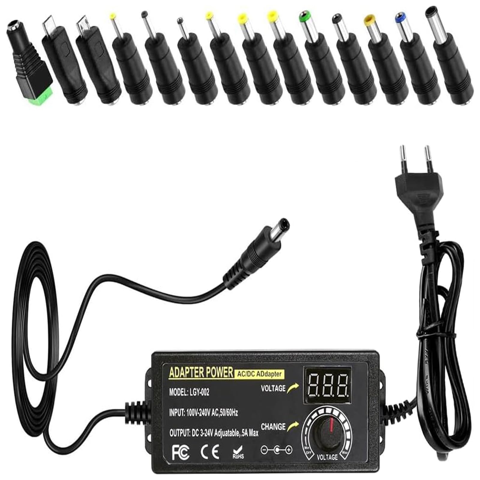 ALIMENTATORE REGOLABILE DC-DC Step Down LM2596 Convertitore con display
