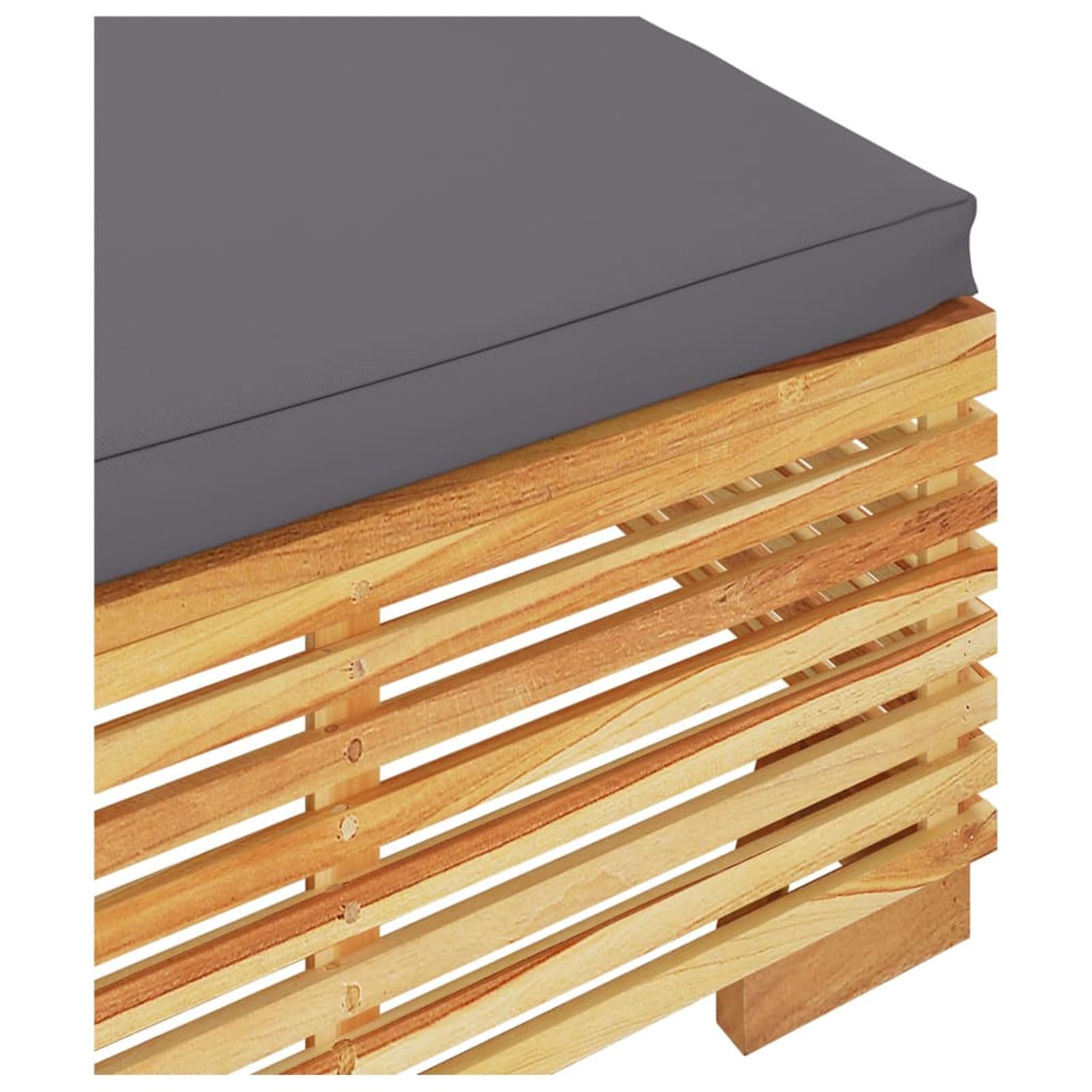 Sgabello da giardino con cuscino grigio scuro, in legno massiccio teak, set di mobili da giardino, set di mobili da giardino, set di intrattenimento, salottino, balcone, divano, lounge adatto