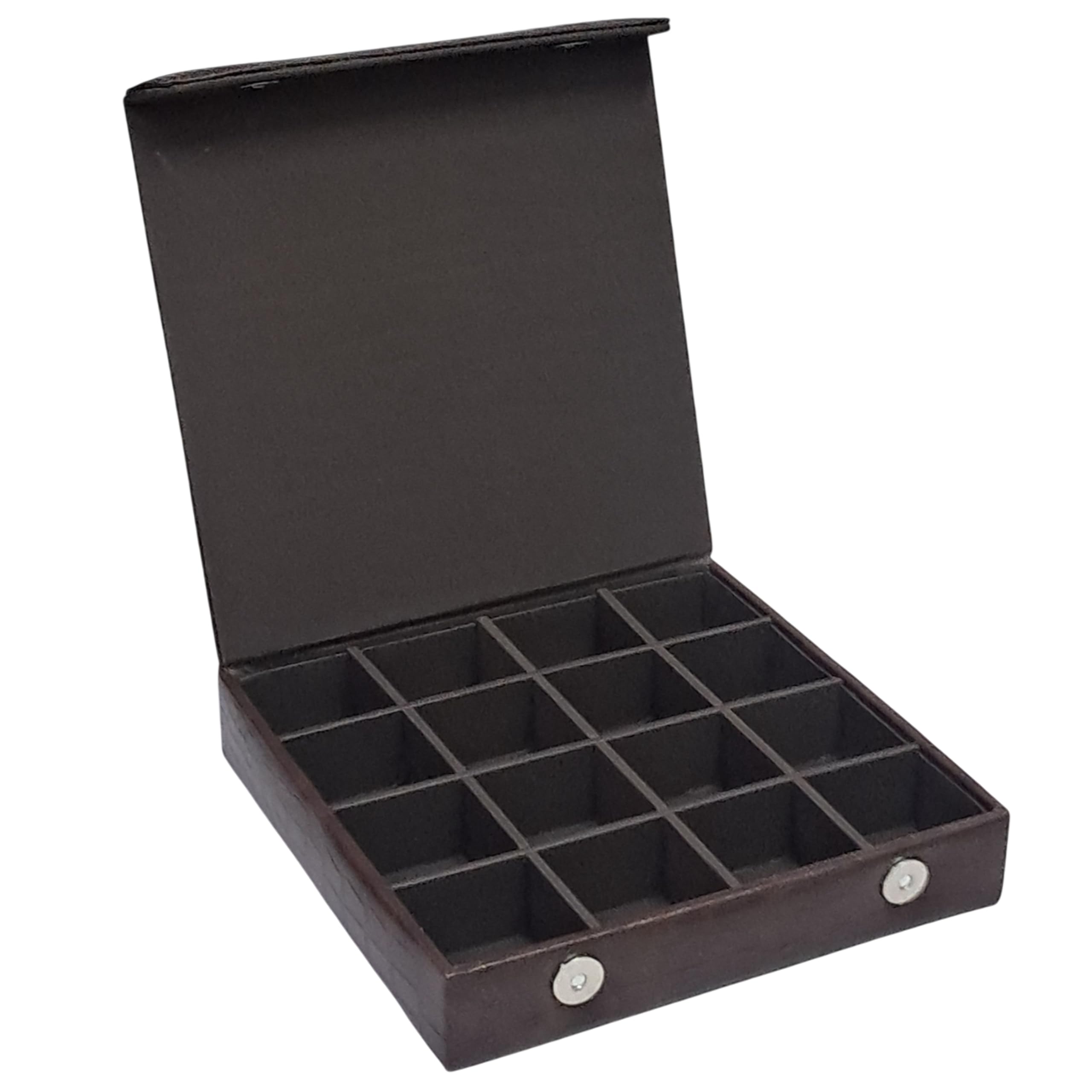 16 Slots Makeup and Jewellery Box, Earring Box, Jewellery Makeup Vanity Multi Purpose, Makeup & Cufflinks Box, Cufflink Box Vanity Jewellery - Croco-Brown-image-39