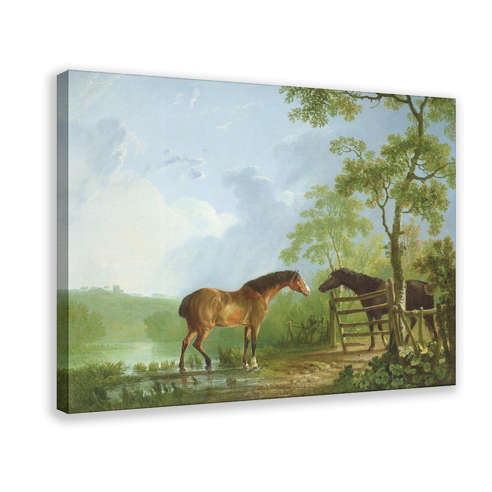 DFJyjFGJJ Sawrey Gilpin,Mare And Stallion in A Landscape Canvas Poster Bedroom Sports Landscape Office Room Decor Gift 20" L X 30" W