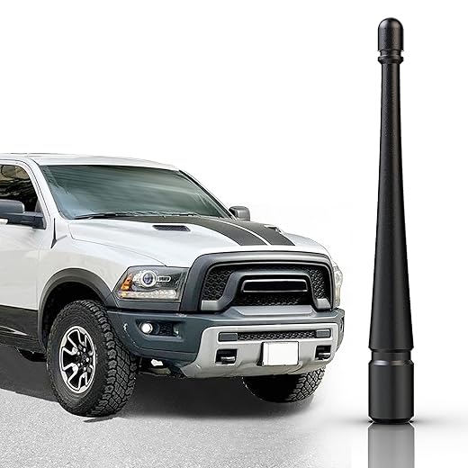 aftid - 4 Inch Aluminum Stubby Antenna Compatible with Dodge RAM Trucks 1500 | 2500 | 3500 | 1994-2024