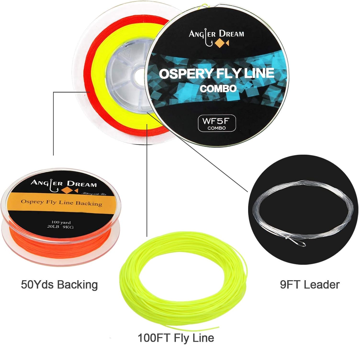 3/4 5/6 7/8 9/10WT CNC Machined Large Arbor Fly Fishing Reel with Preloaded Line Combo 3 5 8WT Fly Line（Reel Not Pre-Loaded）