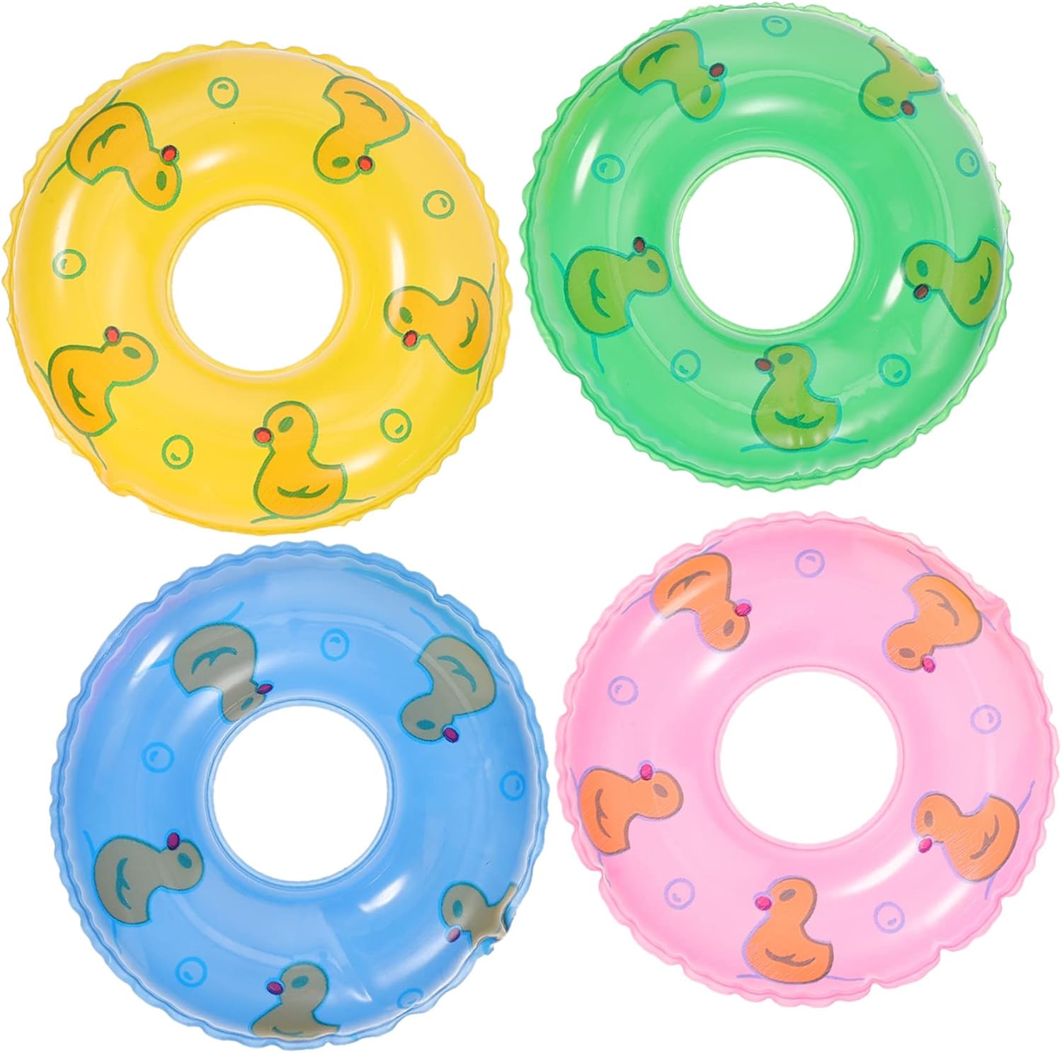 Mini Swimming Rings 48pcs - Dollhouse Lifebuoy for Mini Swim Tube Pool Toys Dollhouse Accessories Swim Ring for Kids Dolls Duckling Pattern