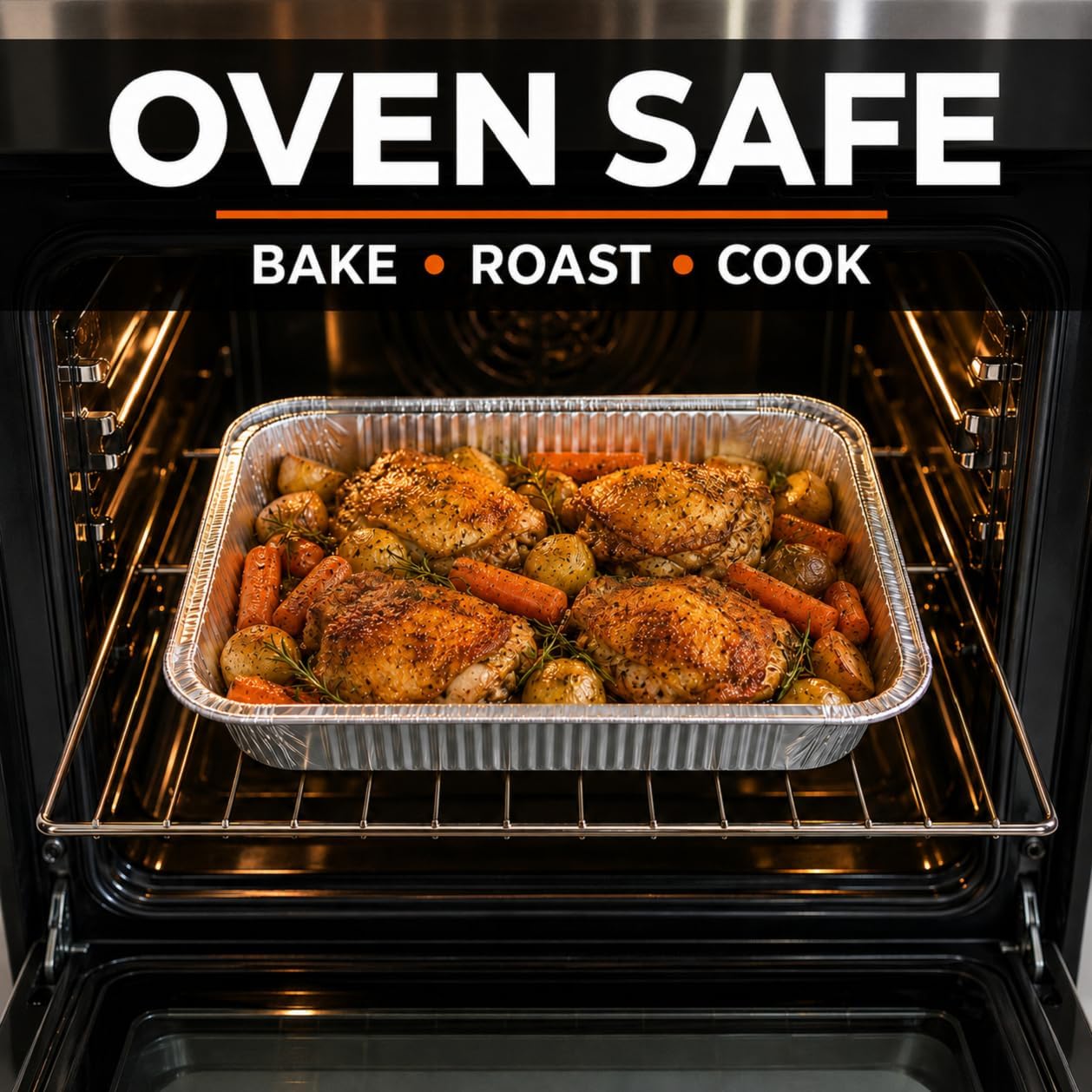 30 Pack 9x13 Aluminum Foil Pans, Half Size Deep Disposable Baking Pans