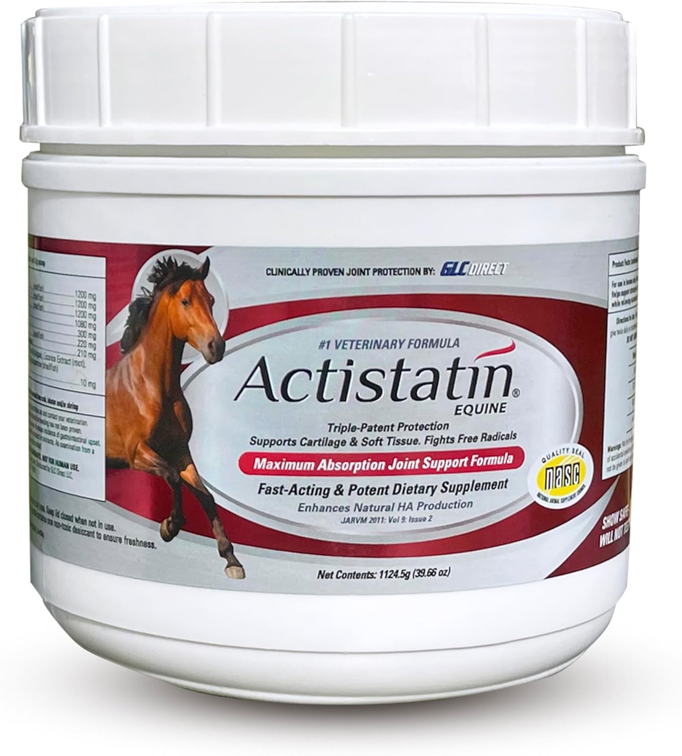 Actistatin Equine Powder, 2.05 lbs – Clinically-Proven Veterinary Joint Support Supplement for Horses: Glucosamine, Chondroitin, Manganese – Supports Joints, Cartilage, Soft Tissue & Ligaments