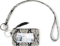 Vista 25 de WONDERFUL FLOWER Cartera con cordón para mujer, soporte para tarjetas de identificación, cordones para insignias de identificación, funda