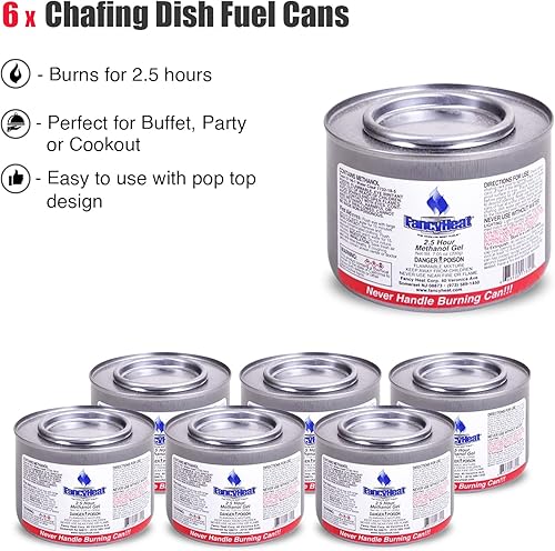 Miniatura 2 de Juego de bufé de platos desechables – Juego de 6 / 36 piezas – Chafers de catering de tamaño medio y calentadores de buffet, servidor de bufé,