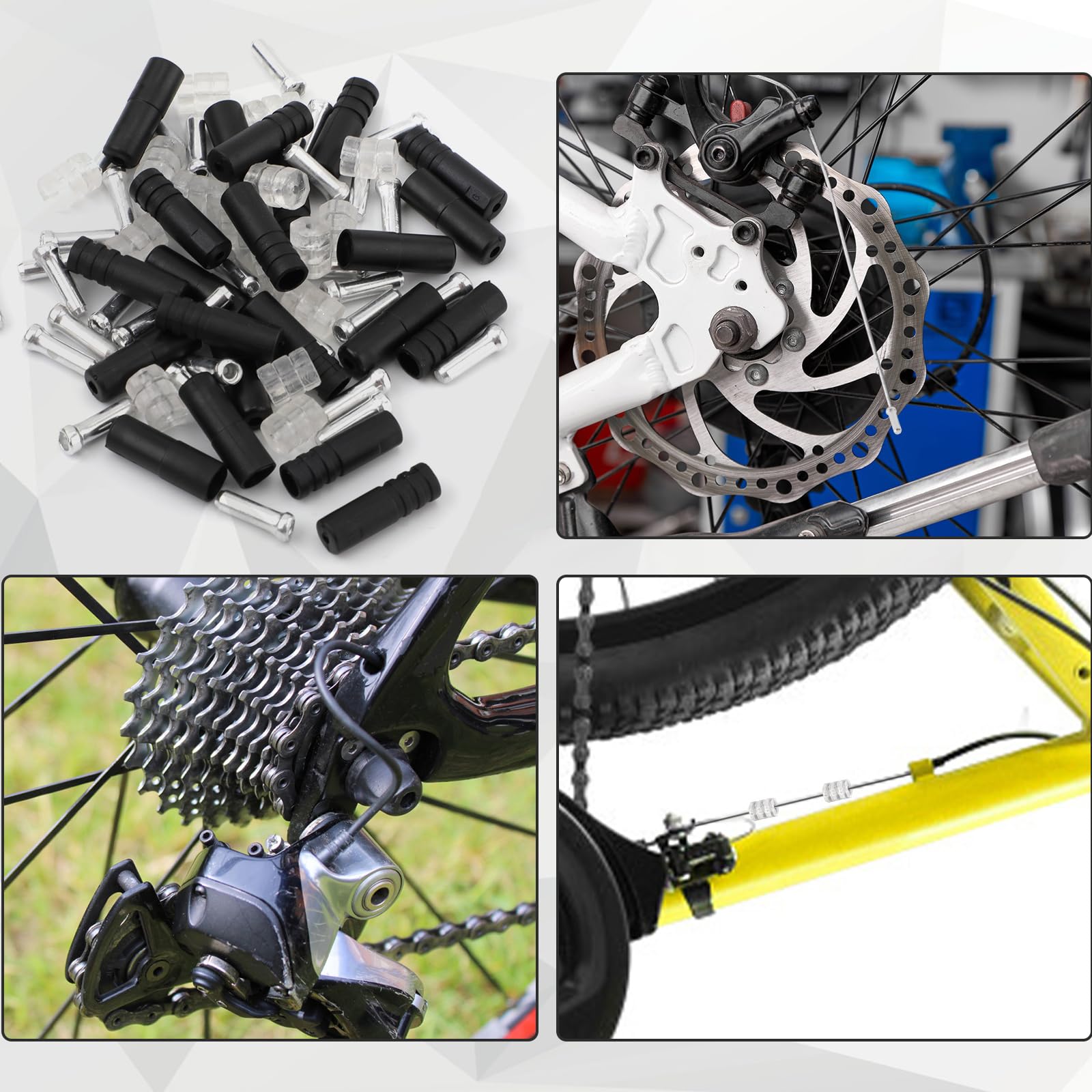 Mankk Fahrrad-Kabelschneider Set - Edelstahl, Inkl. Brems- & Schaltkabel, Endkappen, 73 Teile