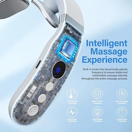 Miniatura 8 de AiRunTech Masajeador de cuello para aliviar el dolor de tejido profundo, masajeador de cuello eléctrico portátil con calor para hombros dolorosos,