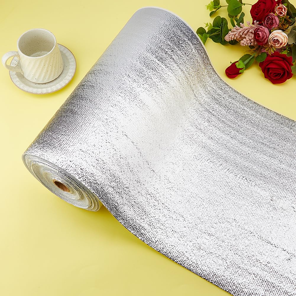 SUPERFINDINGS Hitzebeständige Wattierung für Topflappen, 0,4 x 5 m/Rolle, isolierendes Thermofutter, weiches wärmereflektierendes Fleece für Stoff, Nähen, Basteln, Topflappen, 2 Rollen