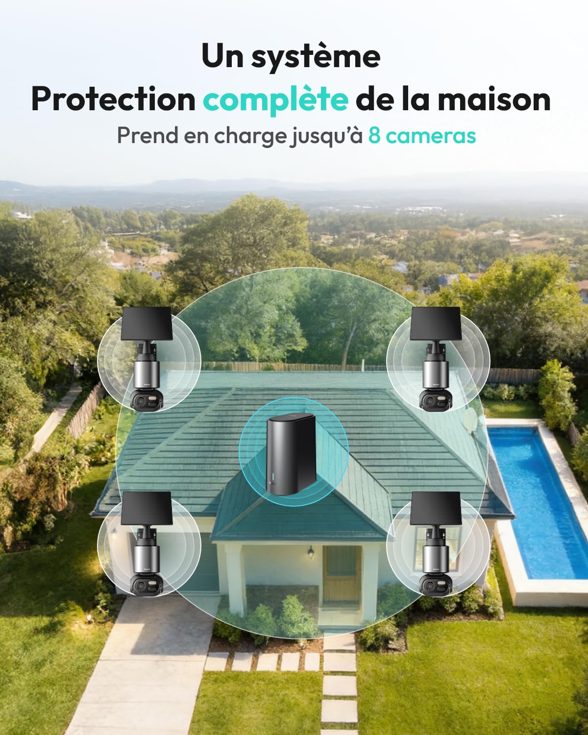 BOTSLAB 4K 8MP Camera Surveillance Exterieure sans Fil, 4 Cam-Kit