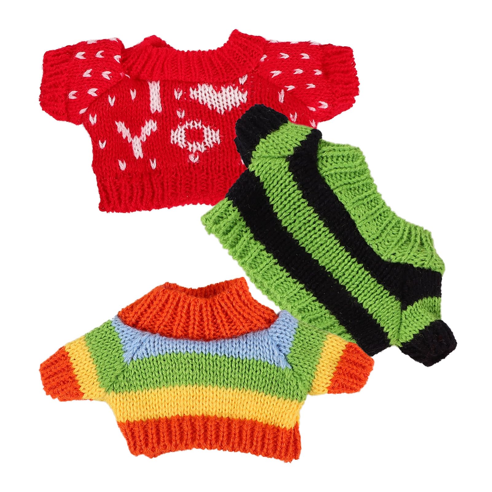 HEMOTON 3 Pcs Bear Clothes Tee Bear Sweater Bears Stuffed Animal Clothes Cute Tiny Clothes DIY Bear Toy for Stuffed Bears Doll with 9 - 11 Inch